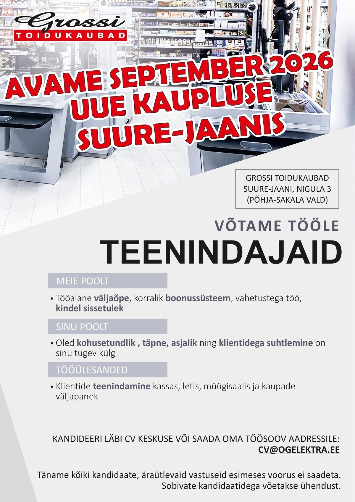 OG Elektra AS Teenindajad (UUS kauplus Suure-Jaanis)