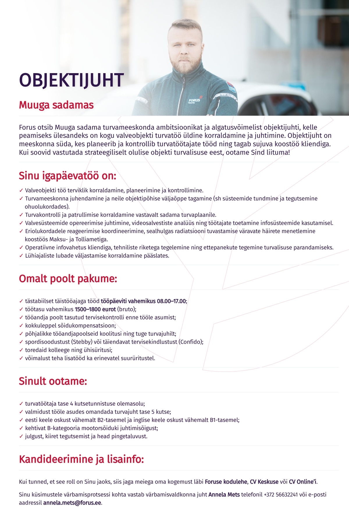 Forus Security AS Objektijuht Muuga sadamas