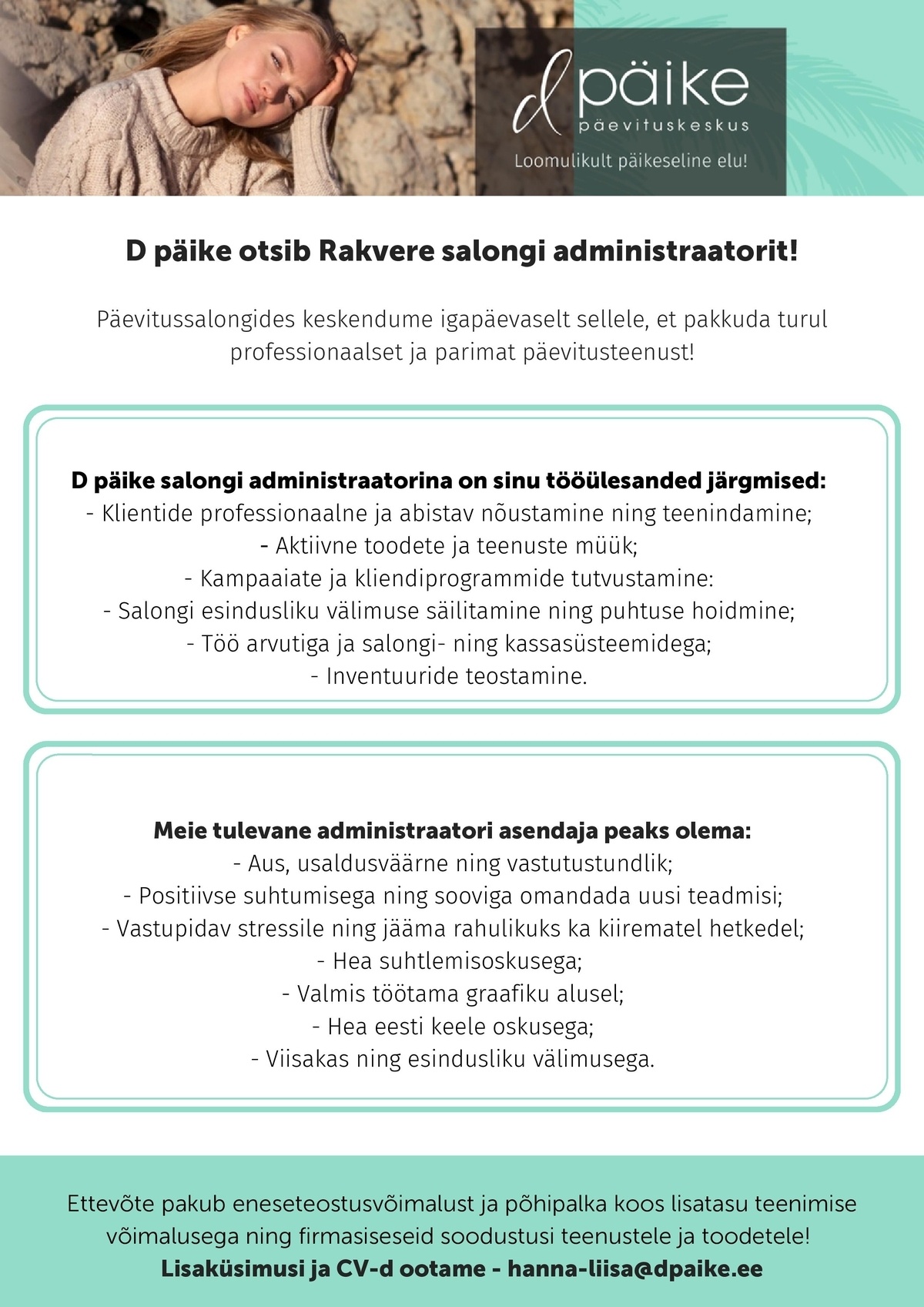Regentum OÜ Rakvere D päike administraator (0.75 koormusega)