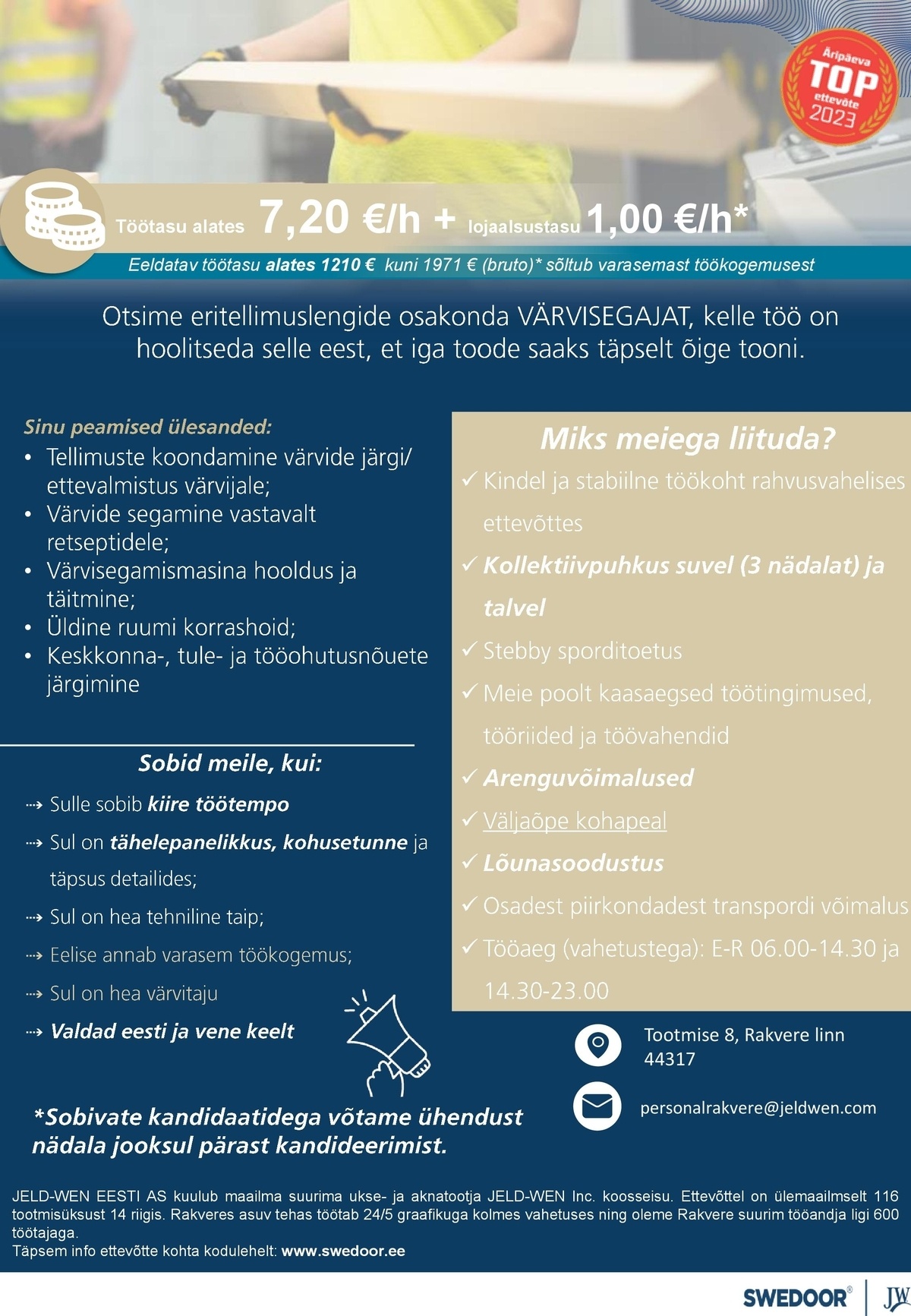 JELD-WEN EESTI AS Värvisegaja
