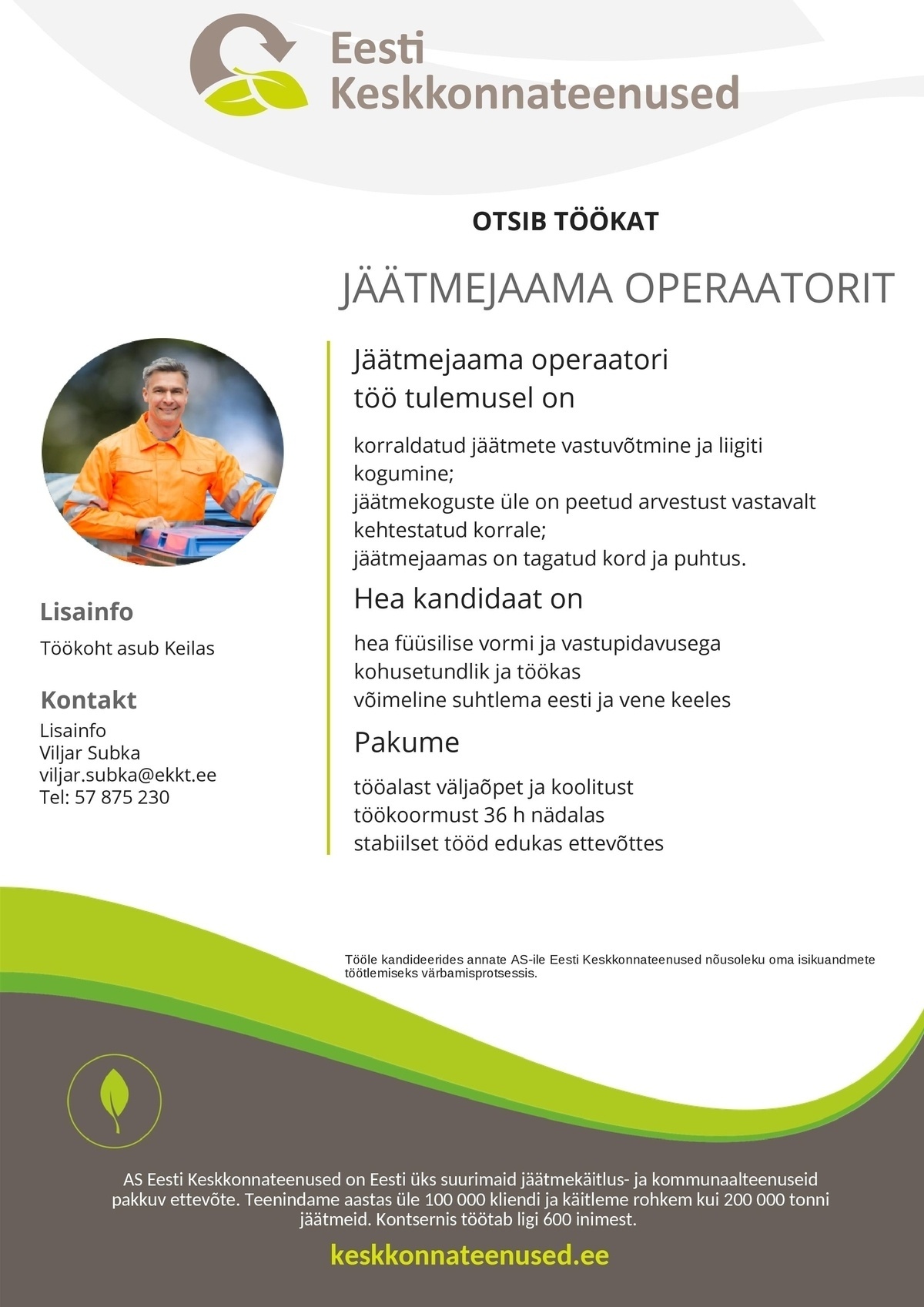 Eesti Keskkonnateenused AS Jäätmejaama operaator