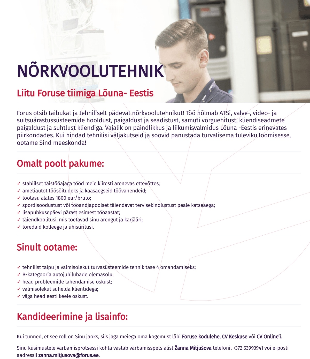 Forus Security AS Nõrkvoolutehnik Lõuna - Eesti