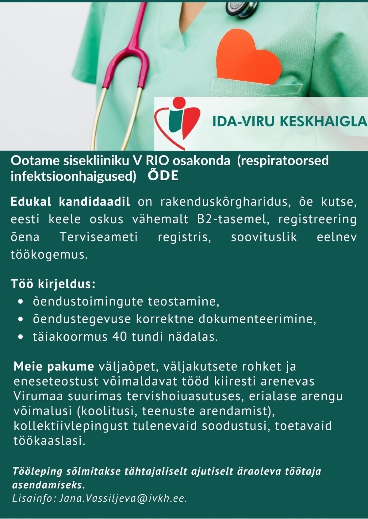 Ida-Viru Keskhaigla SA Õde V RIO osakonda (respiratoorsed infektsioonhaigused)