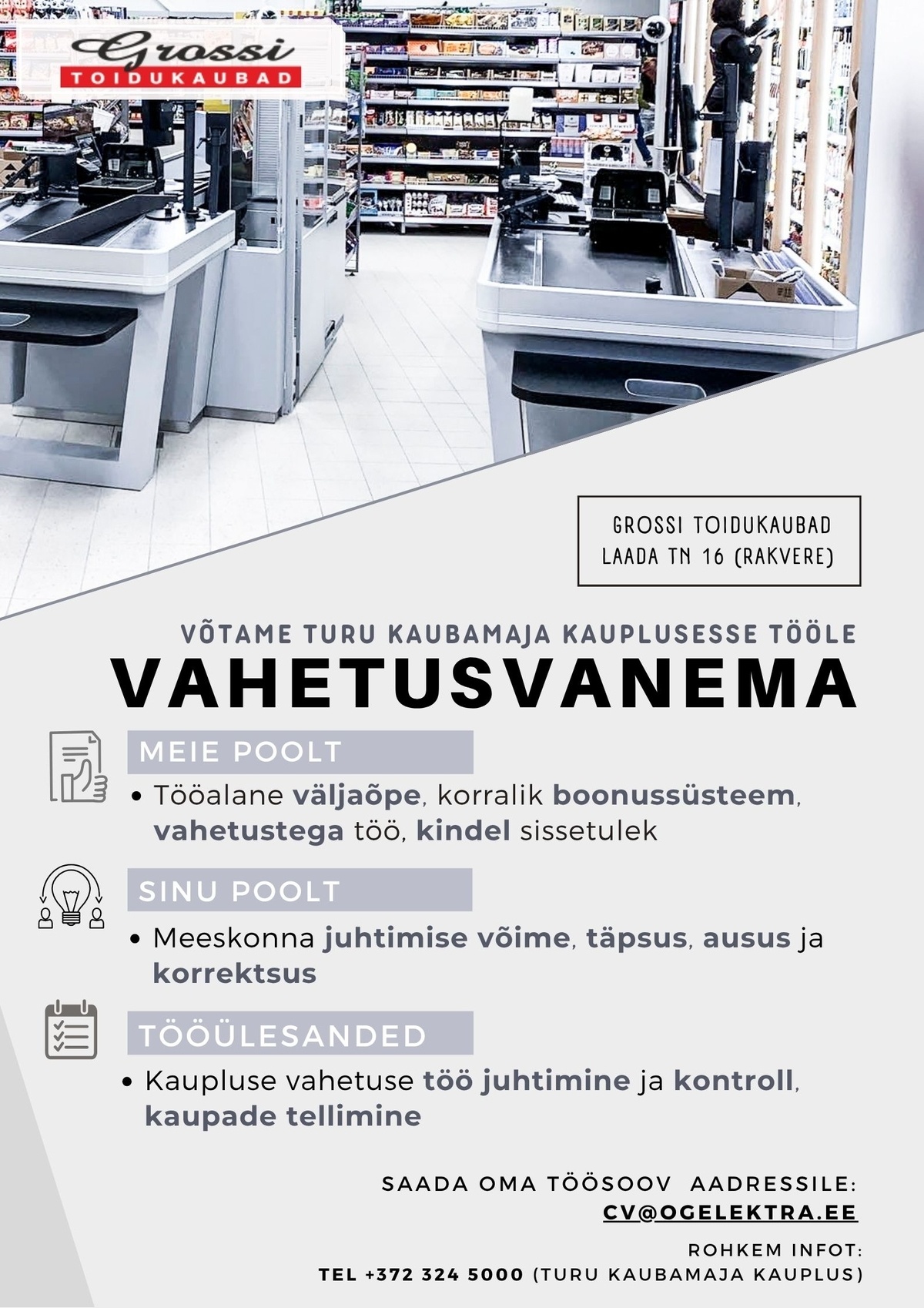 OG Elektra AS Vahetusvanem (Turu Kaubamaja)