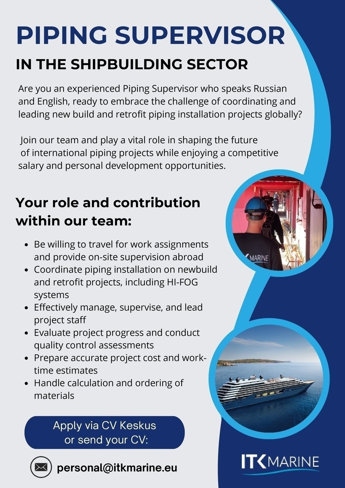 ITK MARINE OÜ PIPING SUPERVISOR