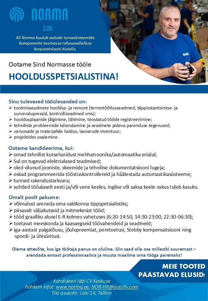 Norma AS Hooldusspetsialist