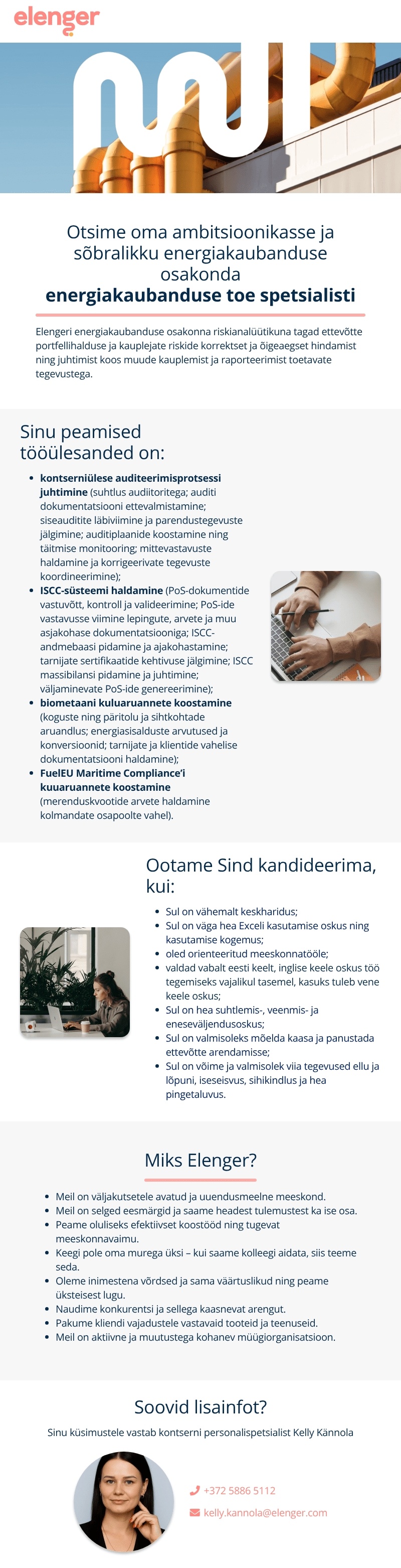 AS Elenger Grupp Energiakaubanduse toe spetsialist