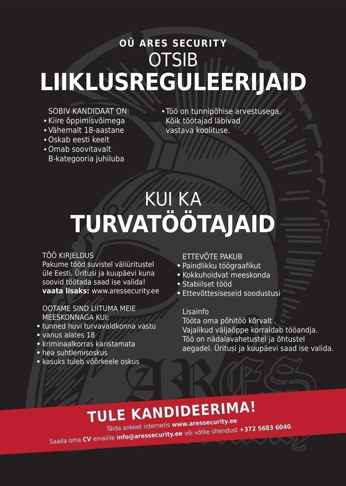 Ares Security OÜ Turvatöötaja