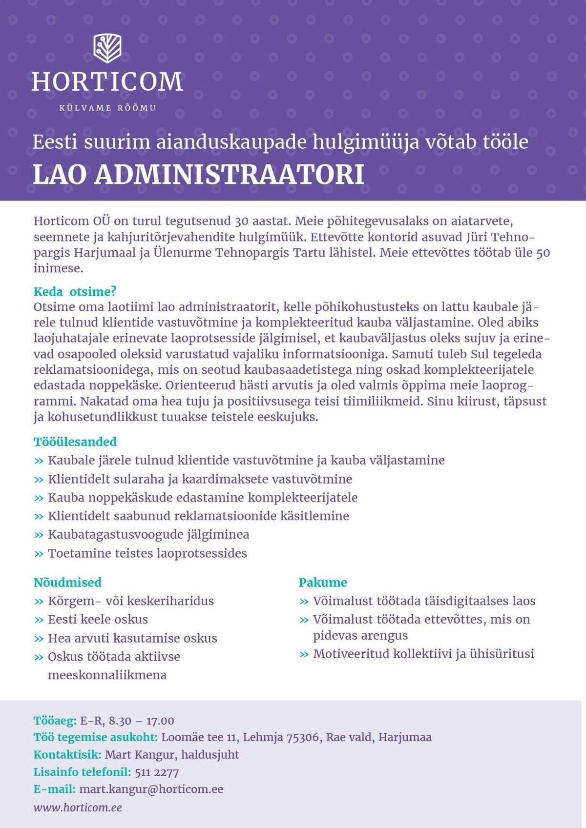Horticom OÜ Lao administraator