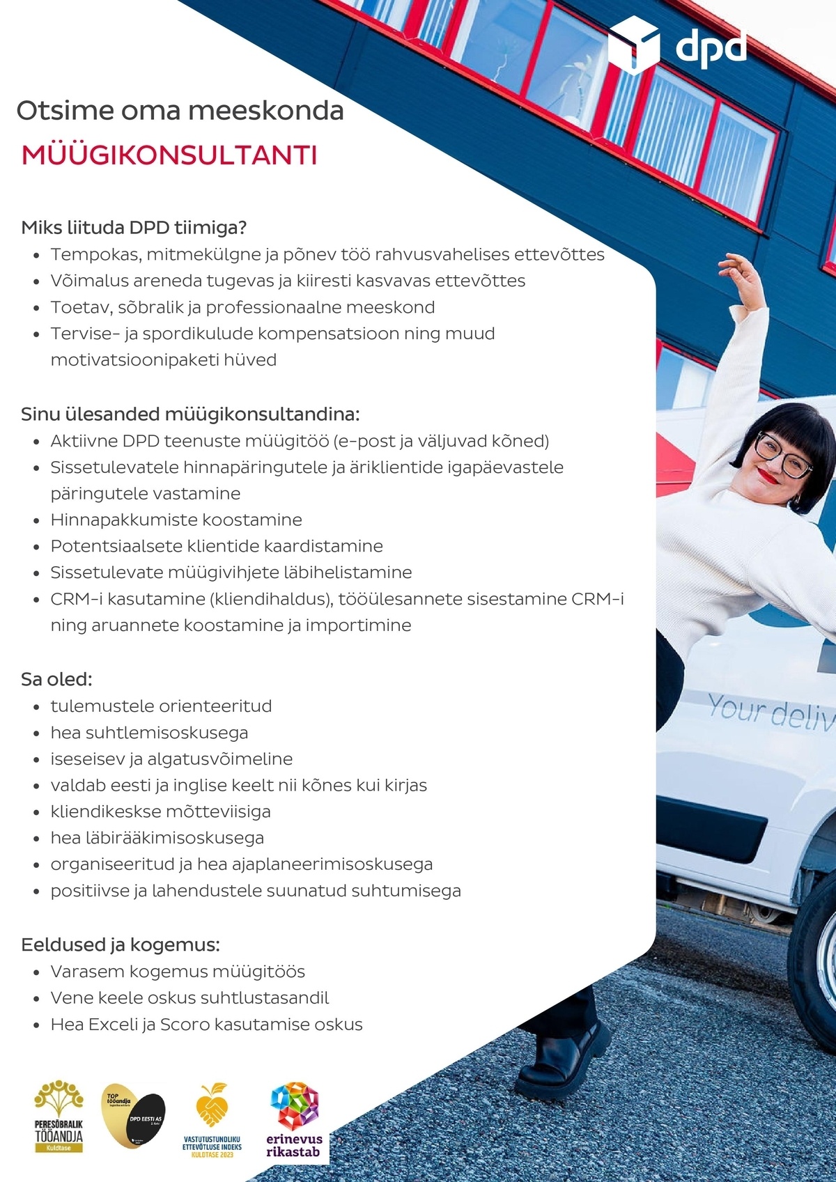 DPD Eesti AS Müügikonsultant