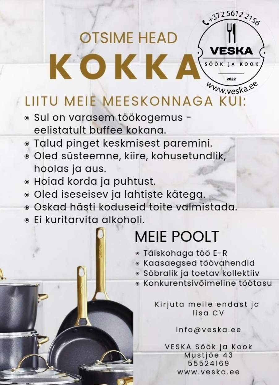 Asmark OÜ Kokk, Veska Söök ja Kook kohvik, Mustjõe 43