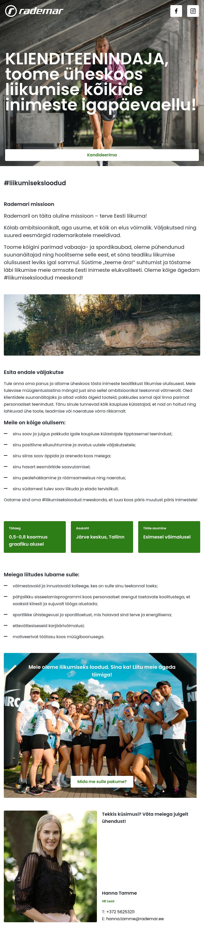 Rademar OÜ Järve klienditeenindaja