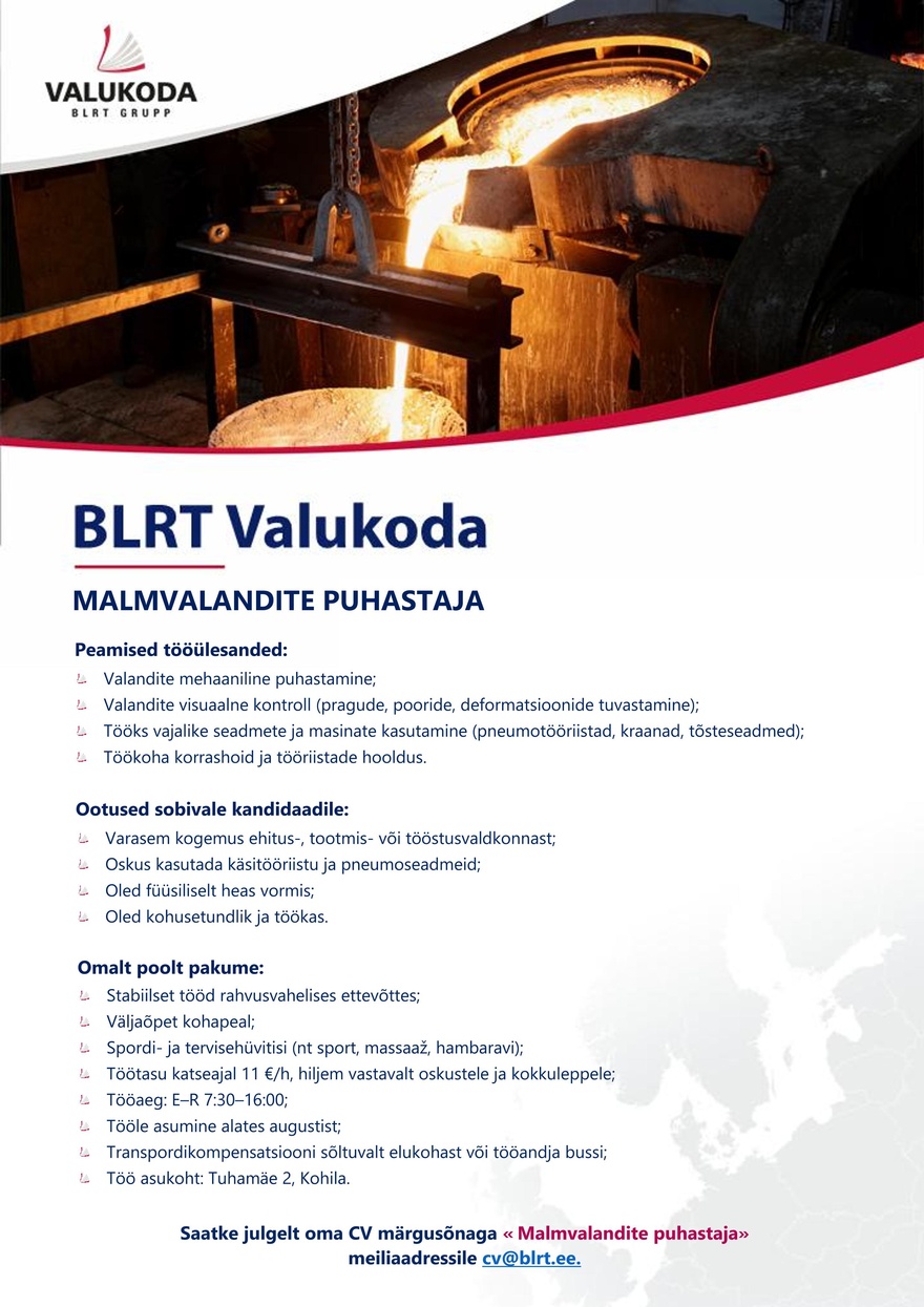 BLRT Valukoda Malmvalandite puhastaja