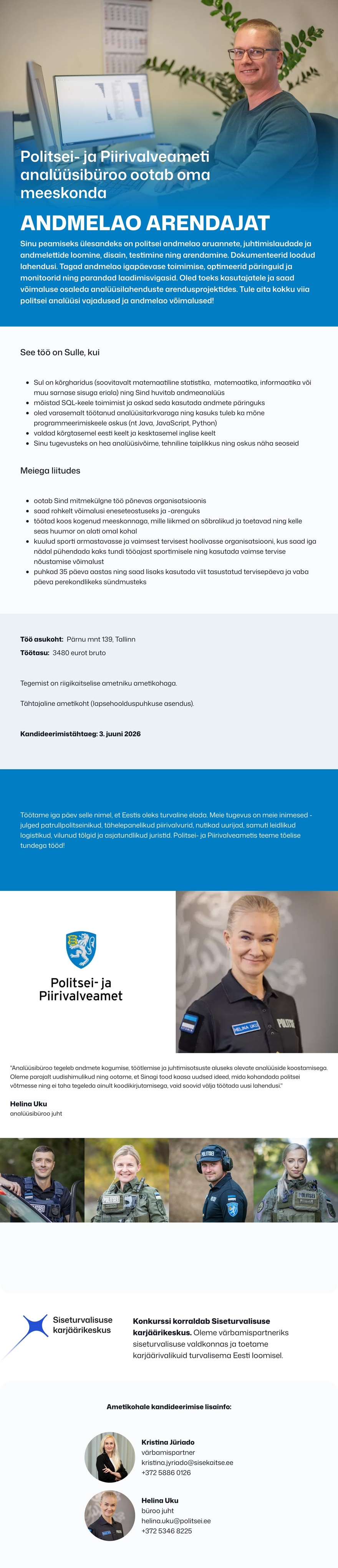 Siseturvalisuse karjäärikeskus Andmelao arendaja