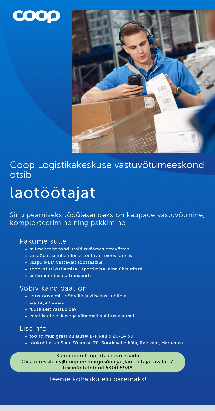 Coop Eesti Keskühistu Laotöötaja (E-R)