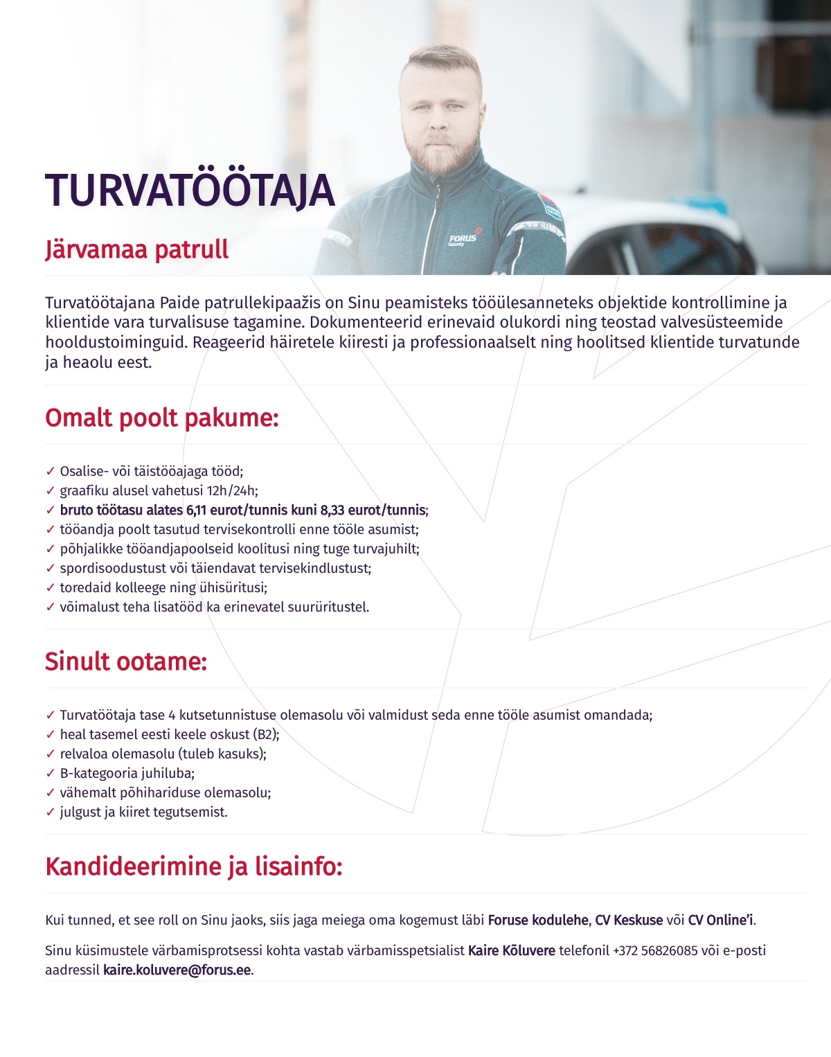 Forus Security AS Turvatöötaja Järvamaa patrulli