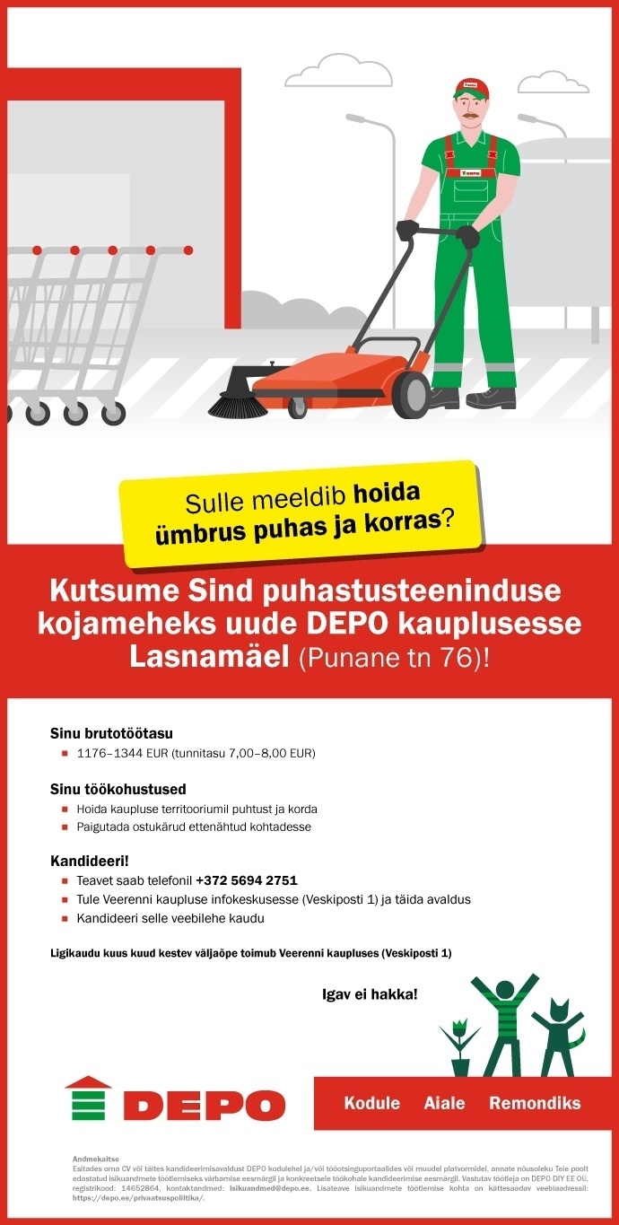 DEPO DIY EE OÜ Kojamees, Lasnamäe (Punane tn 76)