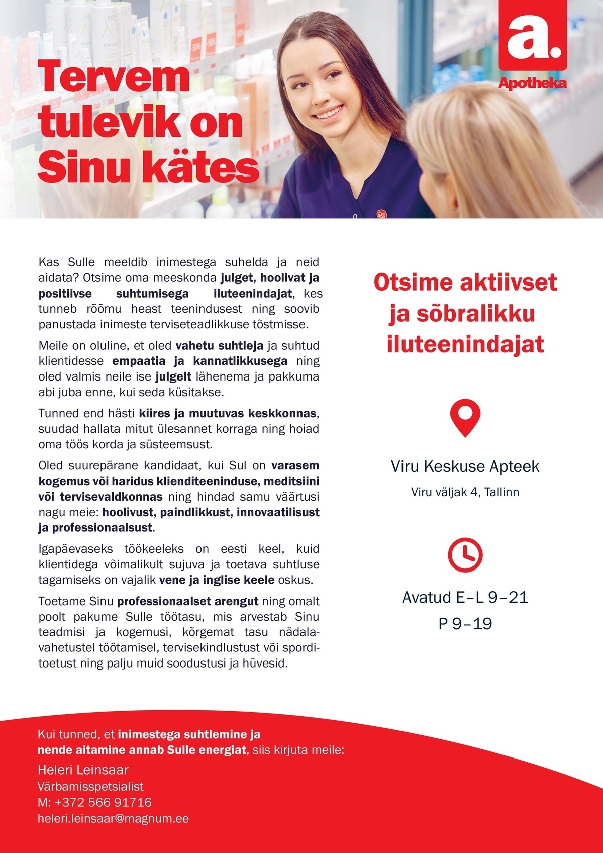 Apotheka Iluteenindaja Viru Keskuse Apteeki