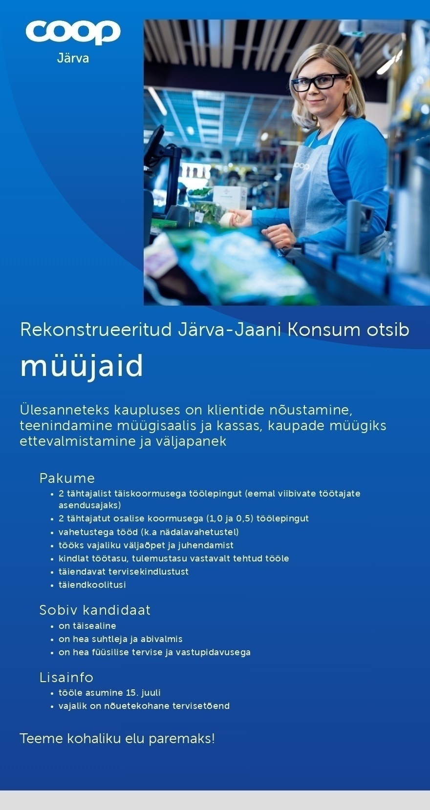 Coop Järva MÜÜJAID rekonstrueeritud Järva-Jaani Konsumisse (Coop Järva)