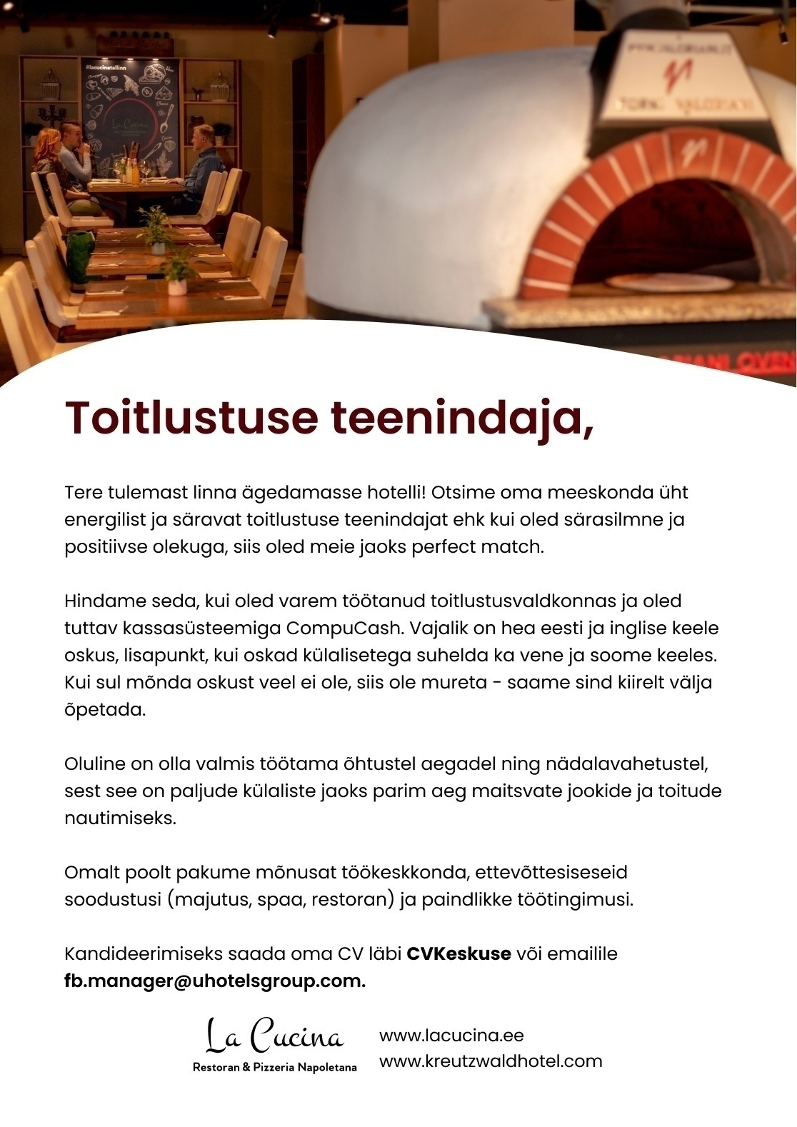 Olive Hospitality OÜ Teenindaja
