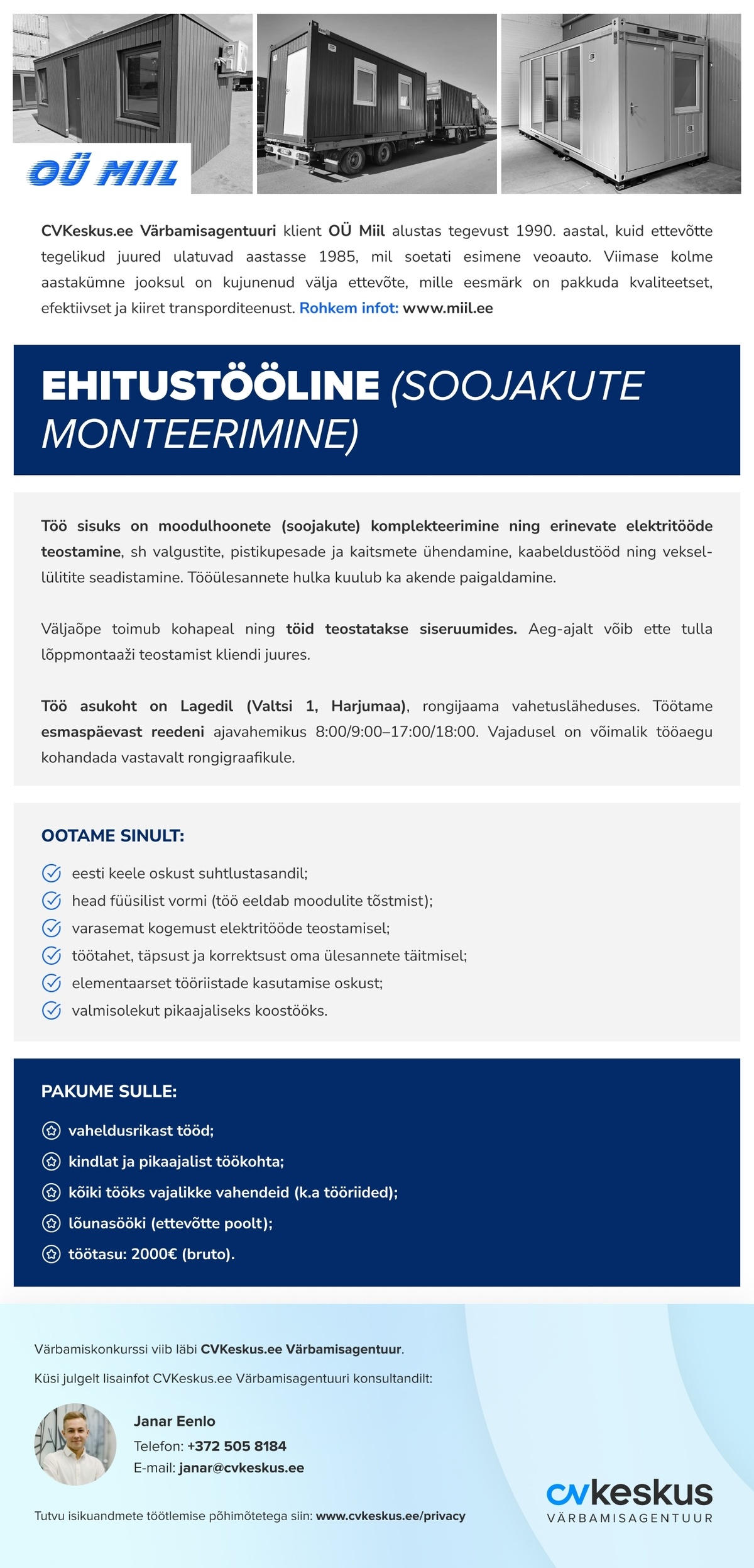 OÜ Miil EHITUSTÖÖLINE (soojakute monteerimine)