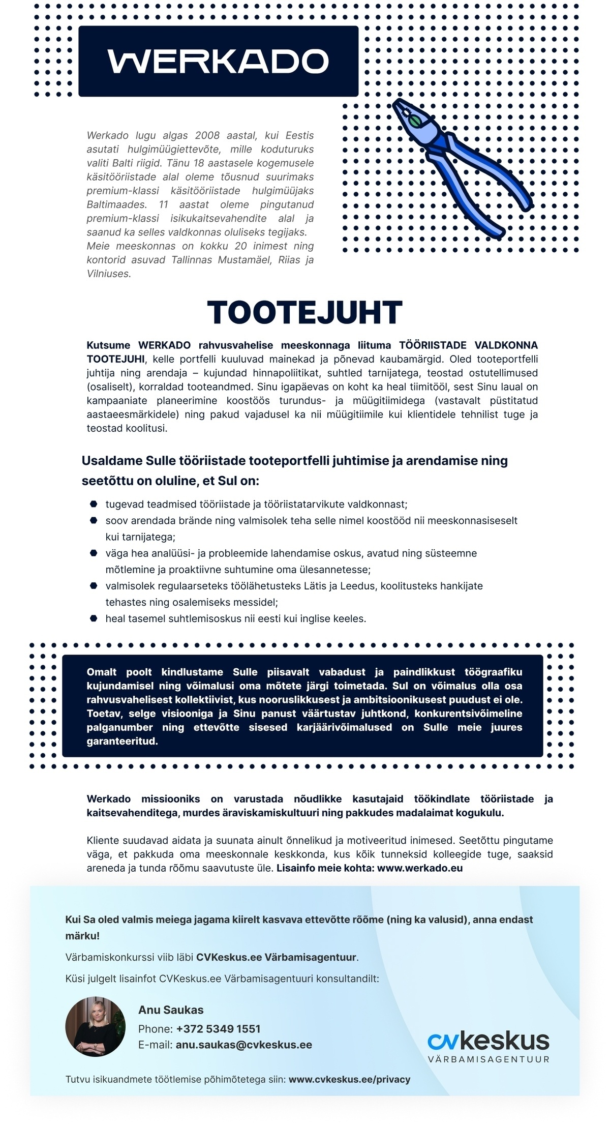 WERKADO TOOTEJUHT