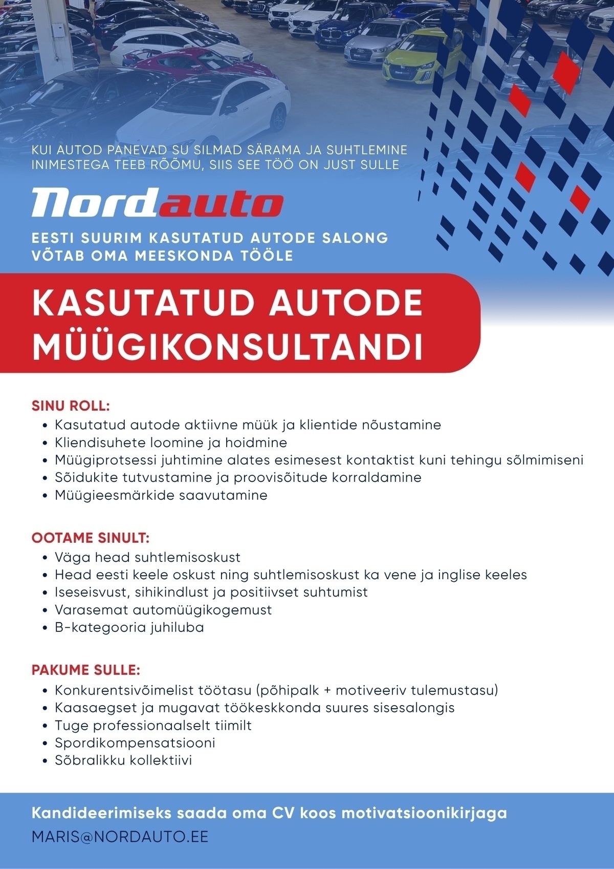 Nordauto grupp OÜ Kasutatud autode müügikonsultant