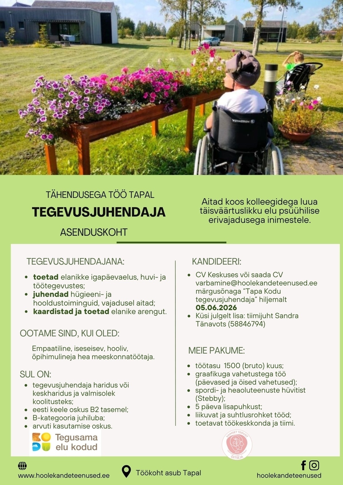HOOLEKANDETEENUSED AS TÄHENDUSEGA TÖÖ Tapal (asenduskoht)