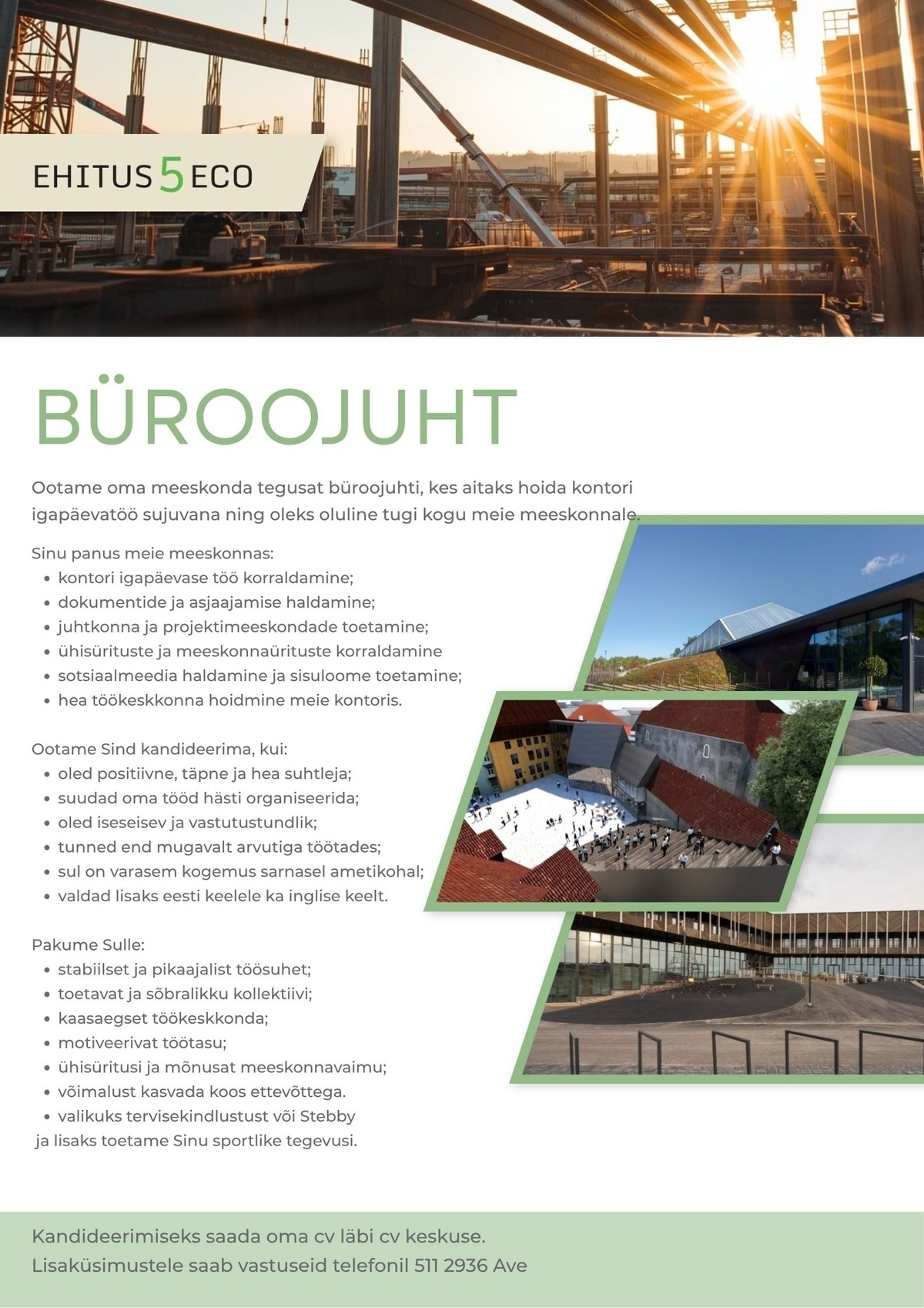 EHITUS5ECO OÜ Büroojuht
