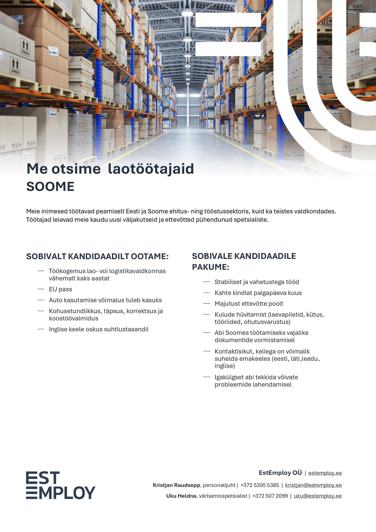 ESTEMPLOY OÜ Laotöötaja