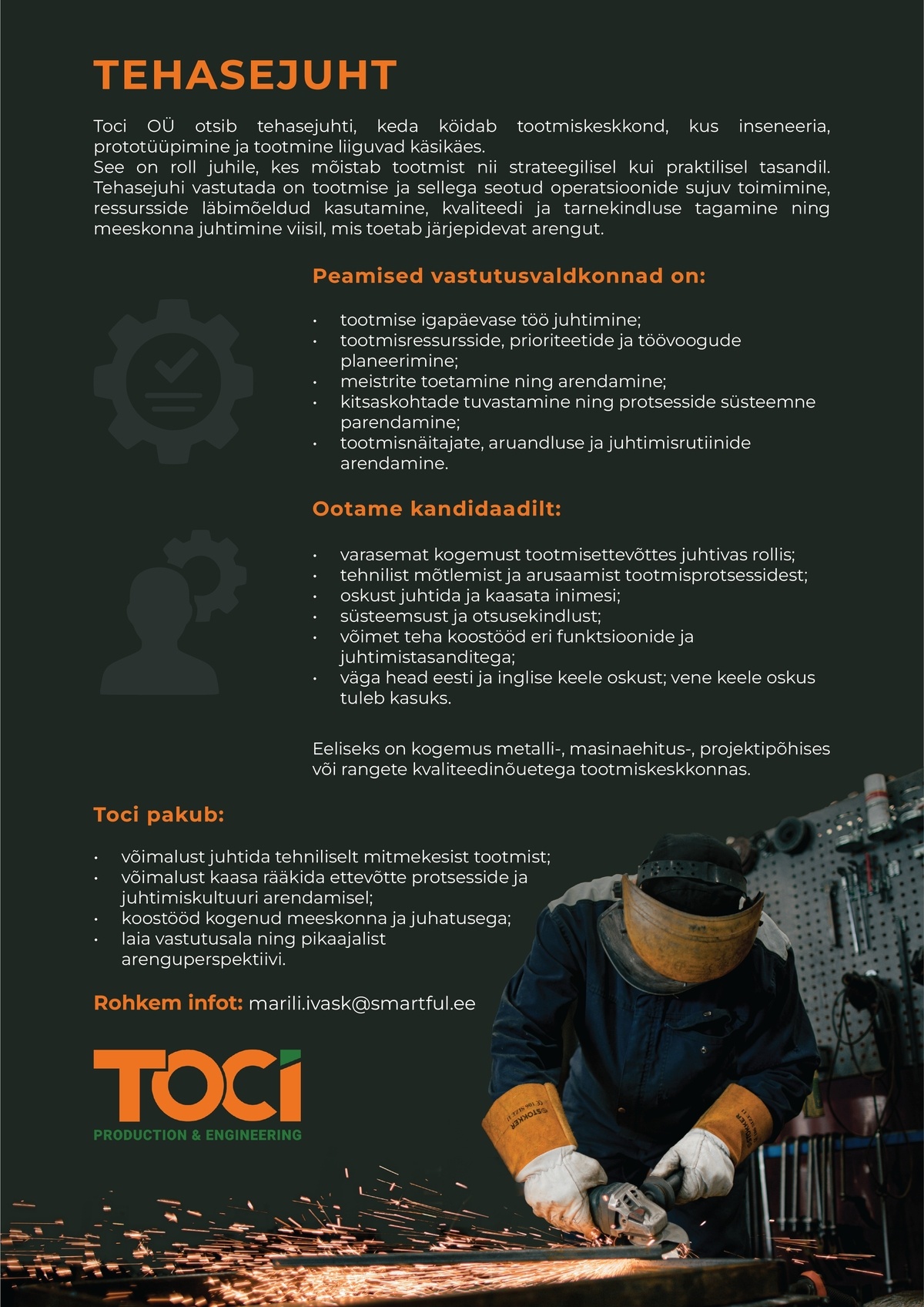 TOCI OÜ TEHASEJUHT