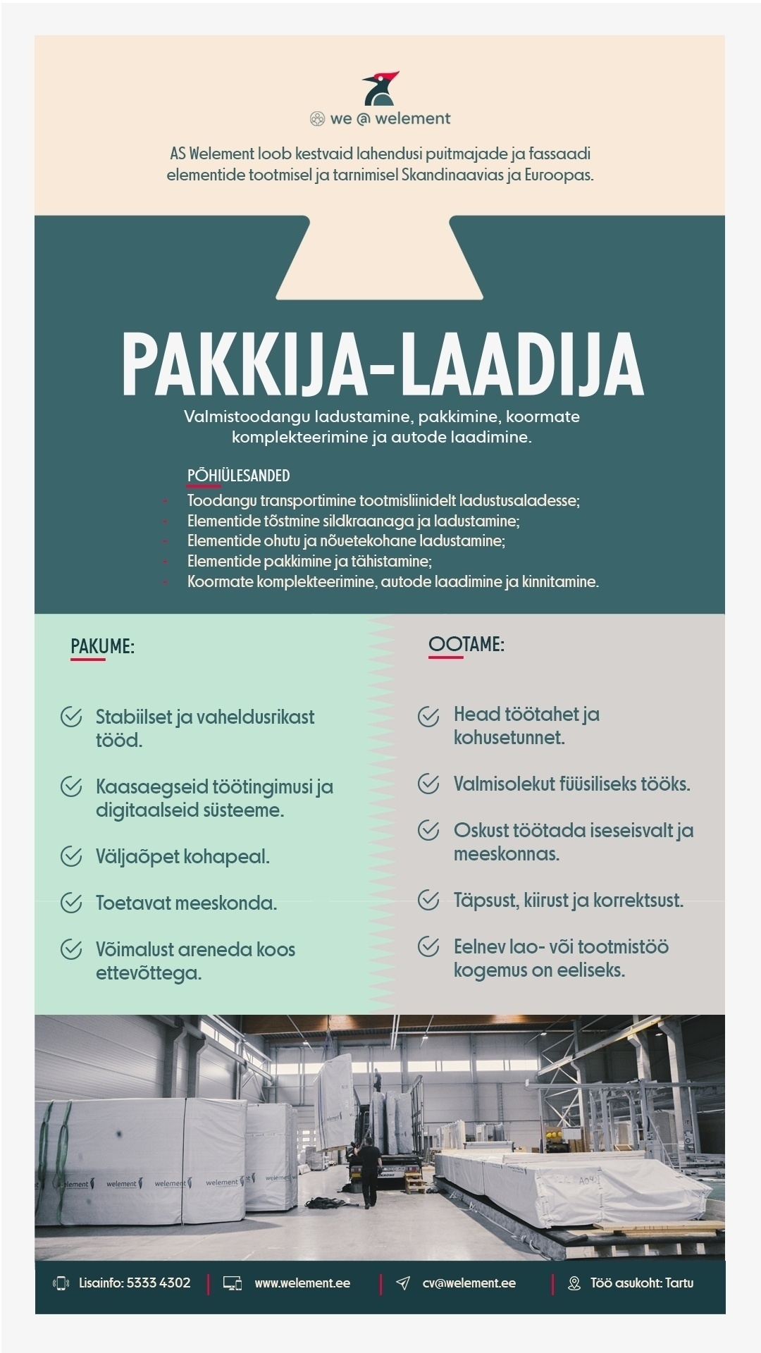 WELEMENT AS Pakkija-laadija