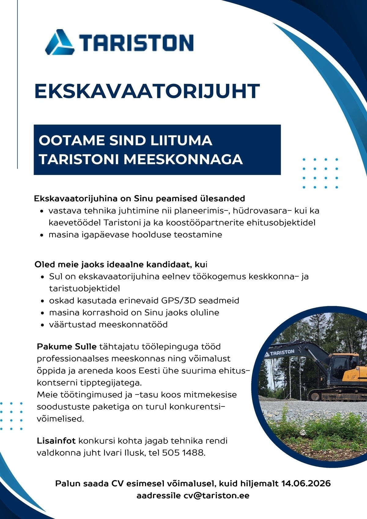 Tariston AS Ekskavaatorijuht