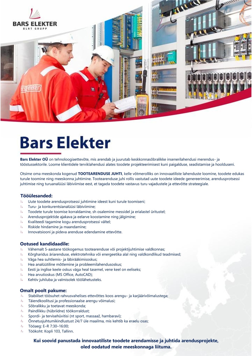 Bars Elekter Tootearenduse juht