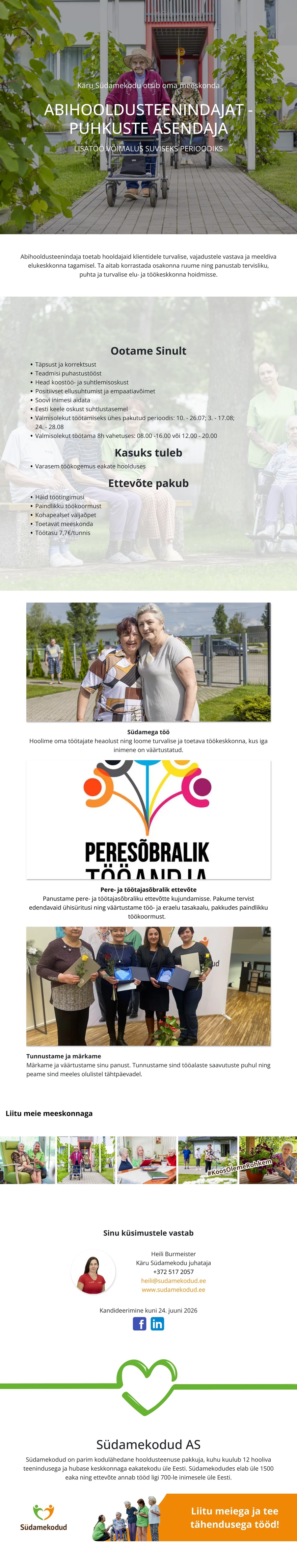 Käru Südamekodu Abihooldusteenindaja