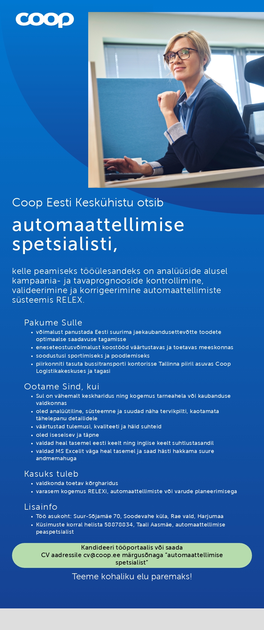 Coop Eesti Keskühistu Automaattellimise spetsialist