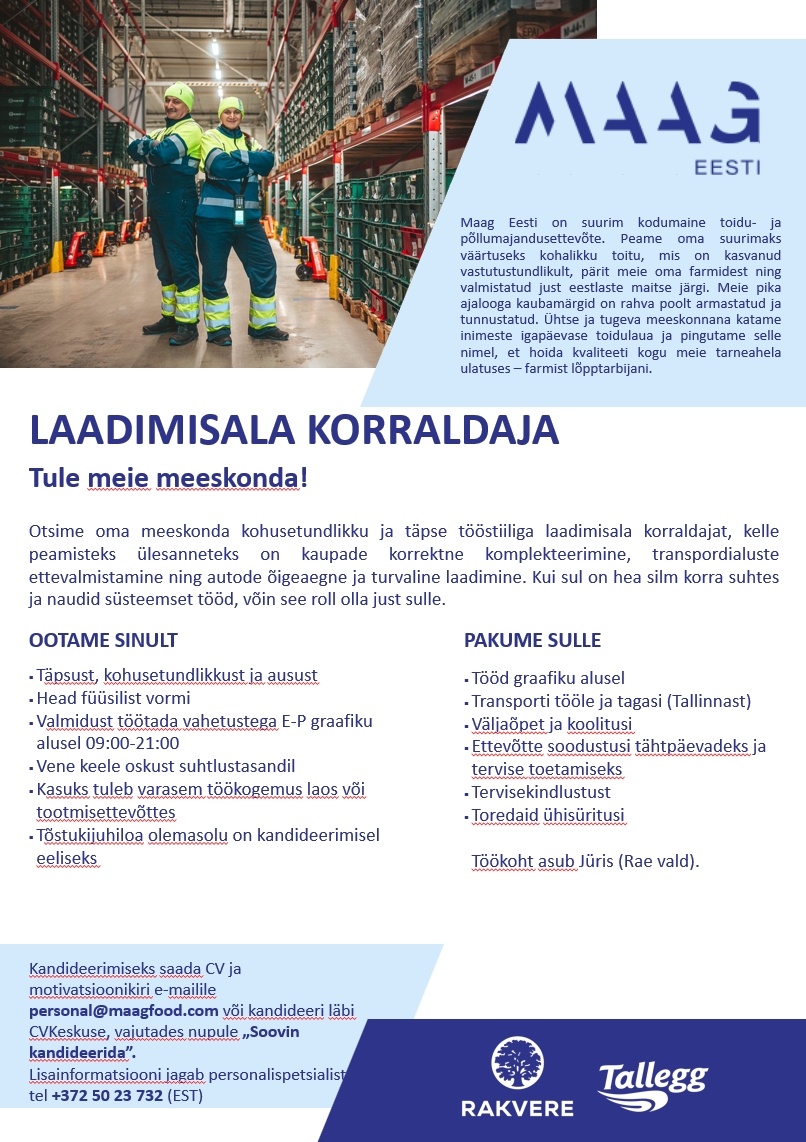 Maag Eesti AS Laadimisala korraldaja