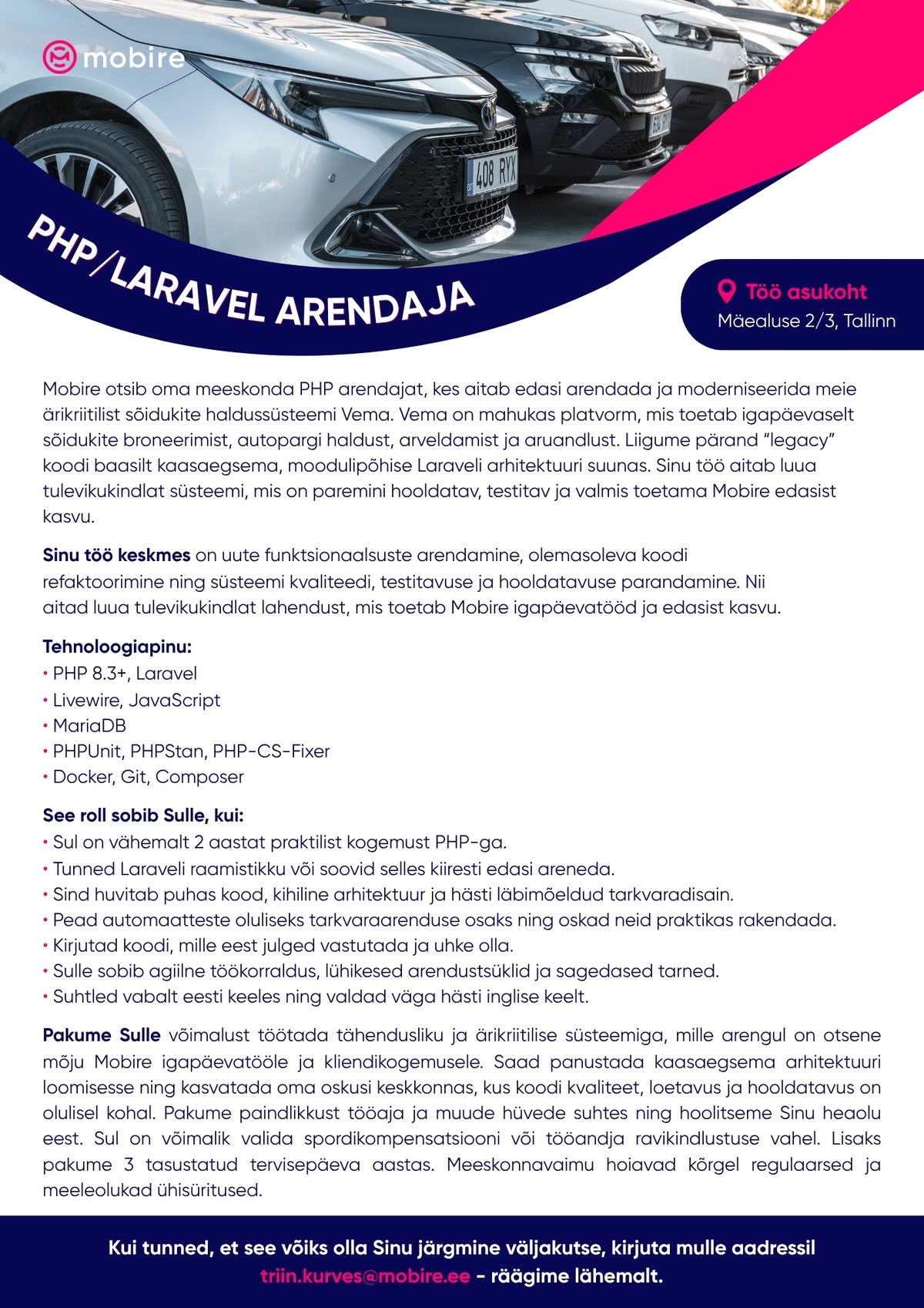 Mobire Group OÜ PHP/Laravel arendaja