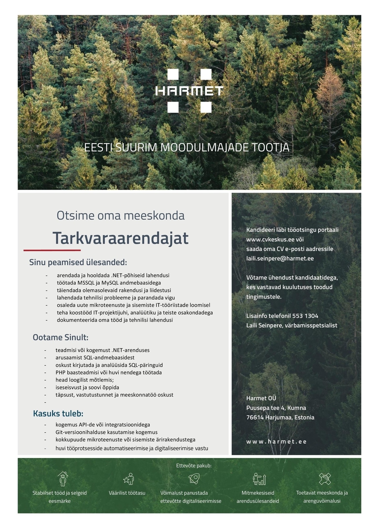 Harmet OÜ Tarkvaraarendaja
