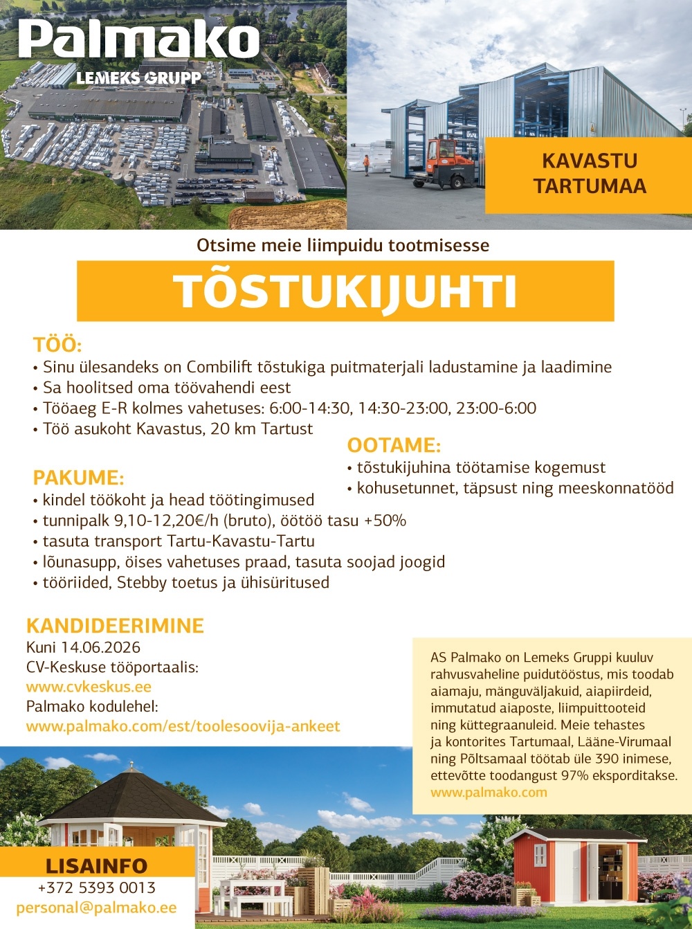 Palmako AS Tõstukijuht