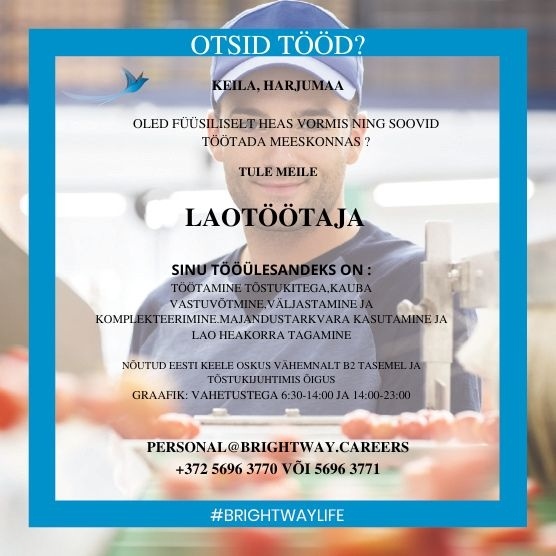 BRIGHTWAY OÜ Laotöötaja