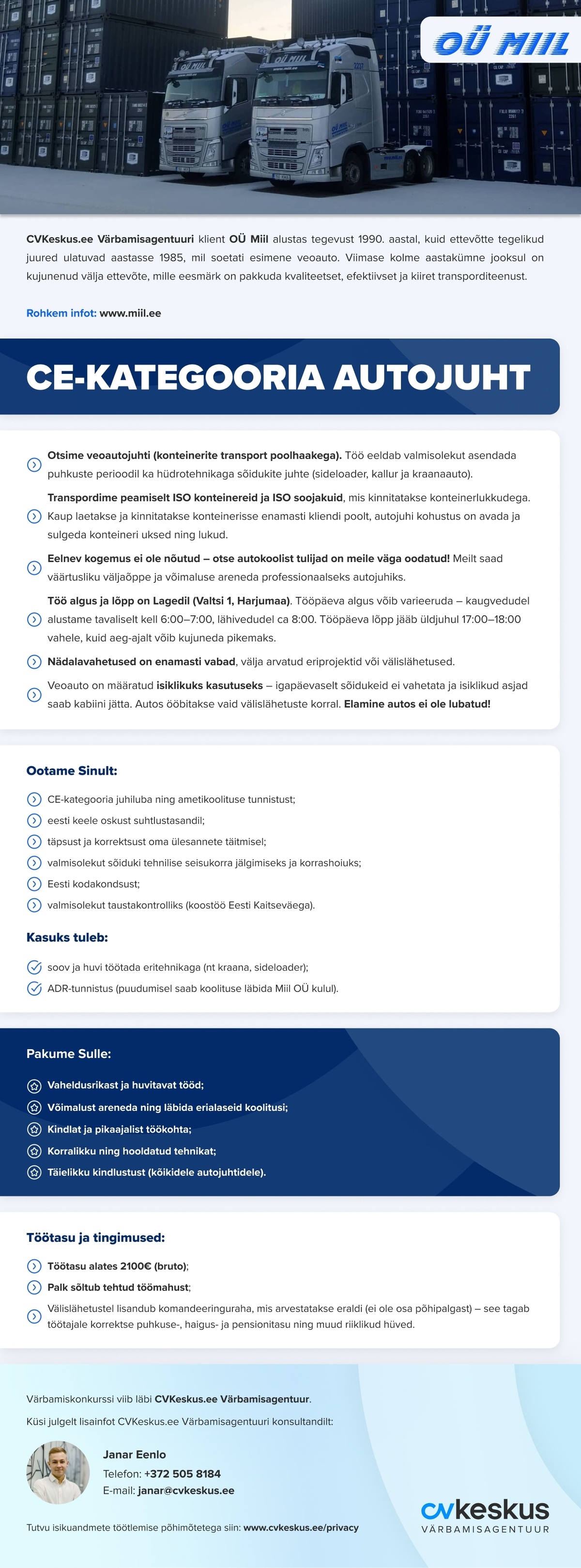 OÜ Miil CE-KATEGOORIA AUTOJUHT