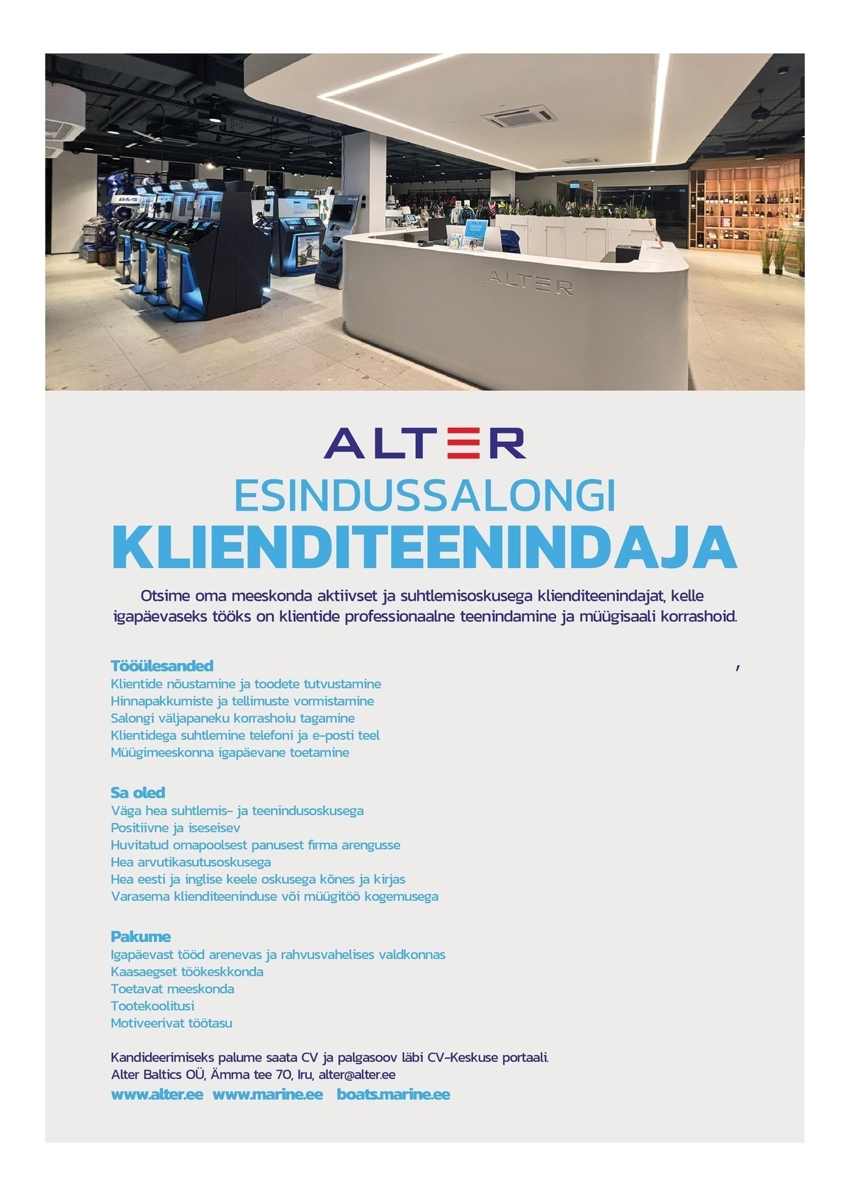 Alter Baltics OÜ Klienditeenindaja