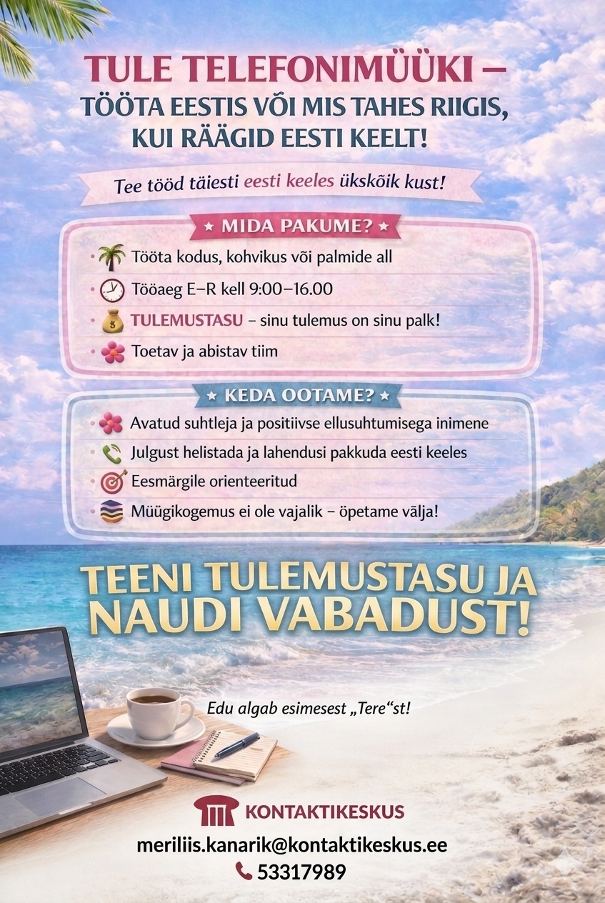 KONTAKTIKESKUS OÜ Müügiagent