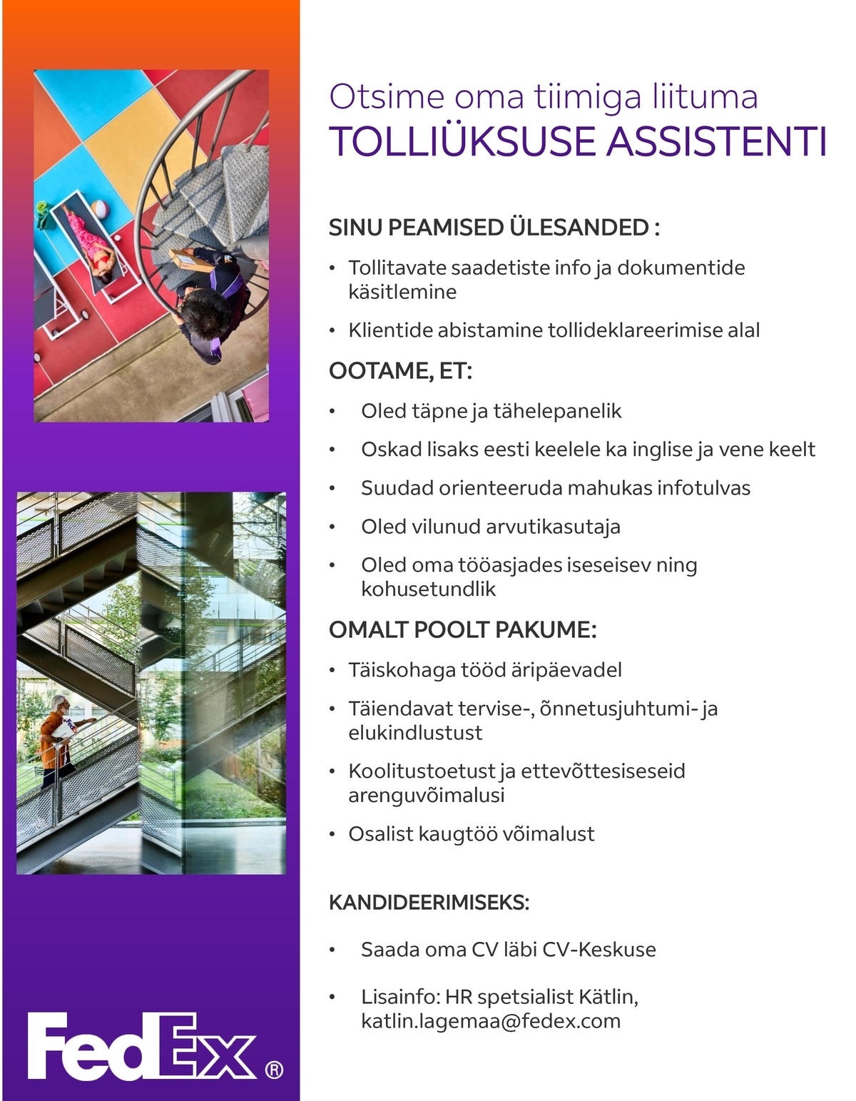 FedEx Express Estonia AS Tolliüksuse assistent