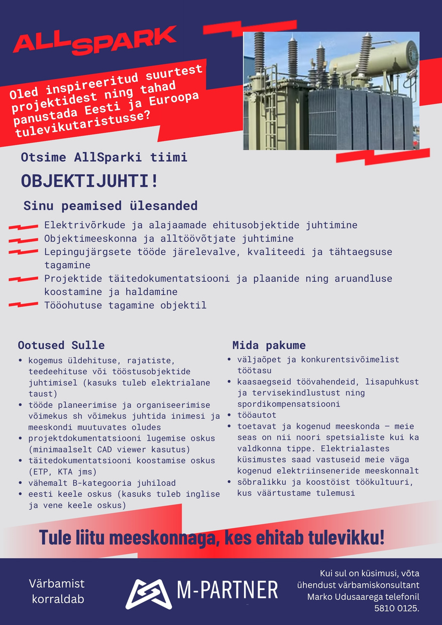 M-Partner HR AllSpark objektijuht