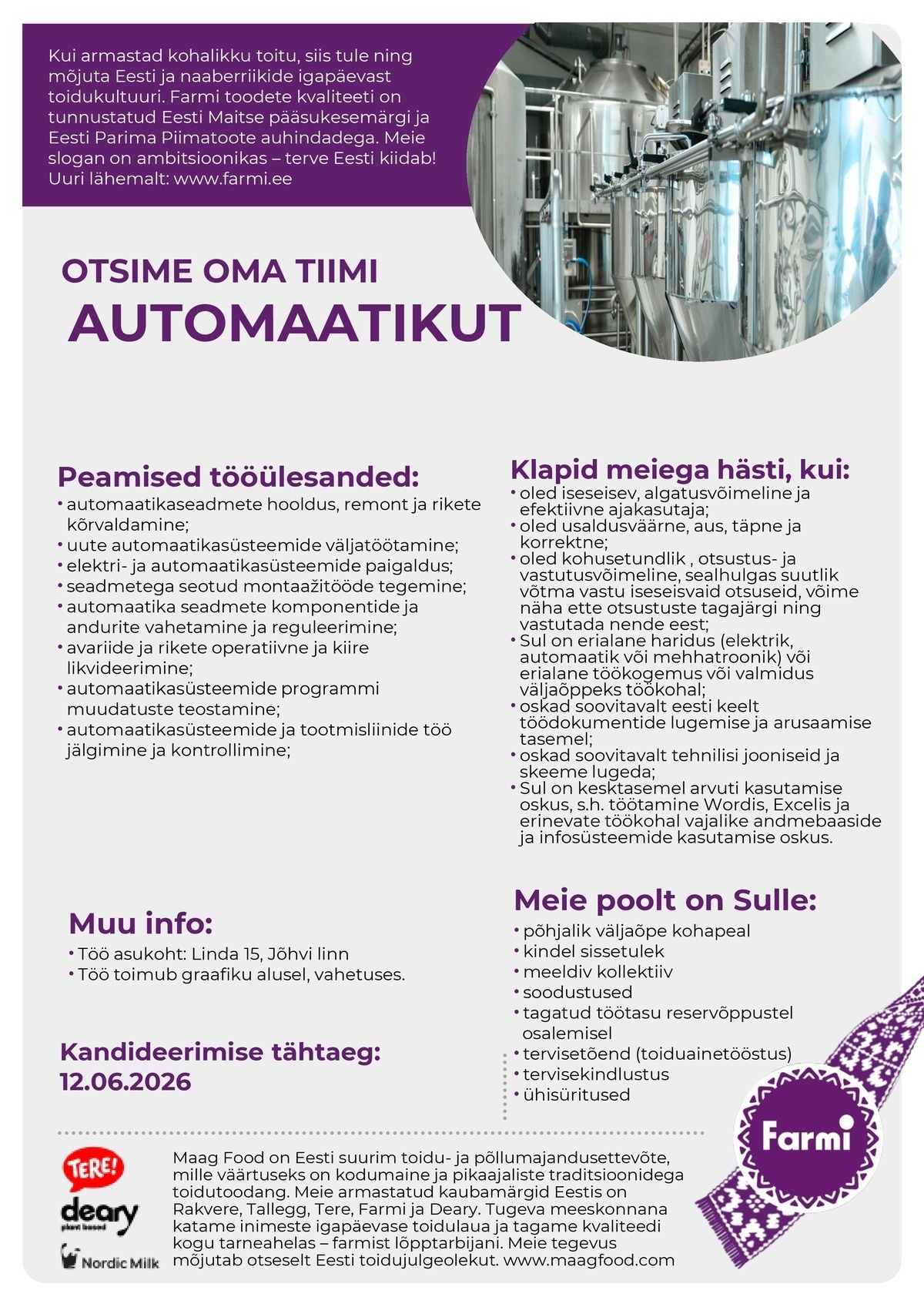 AS Farmi Piimatööstus Automaatik