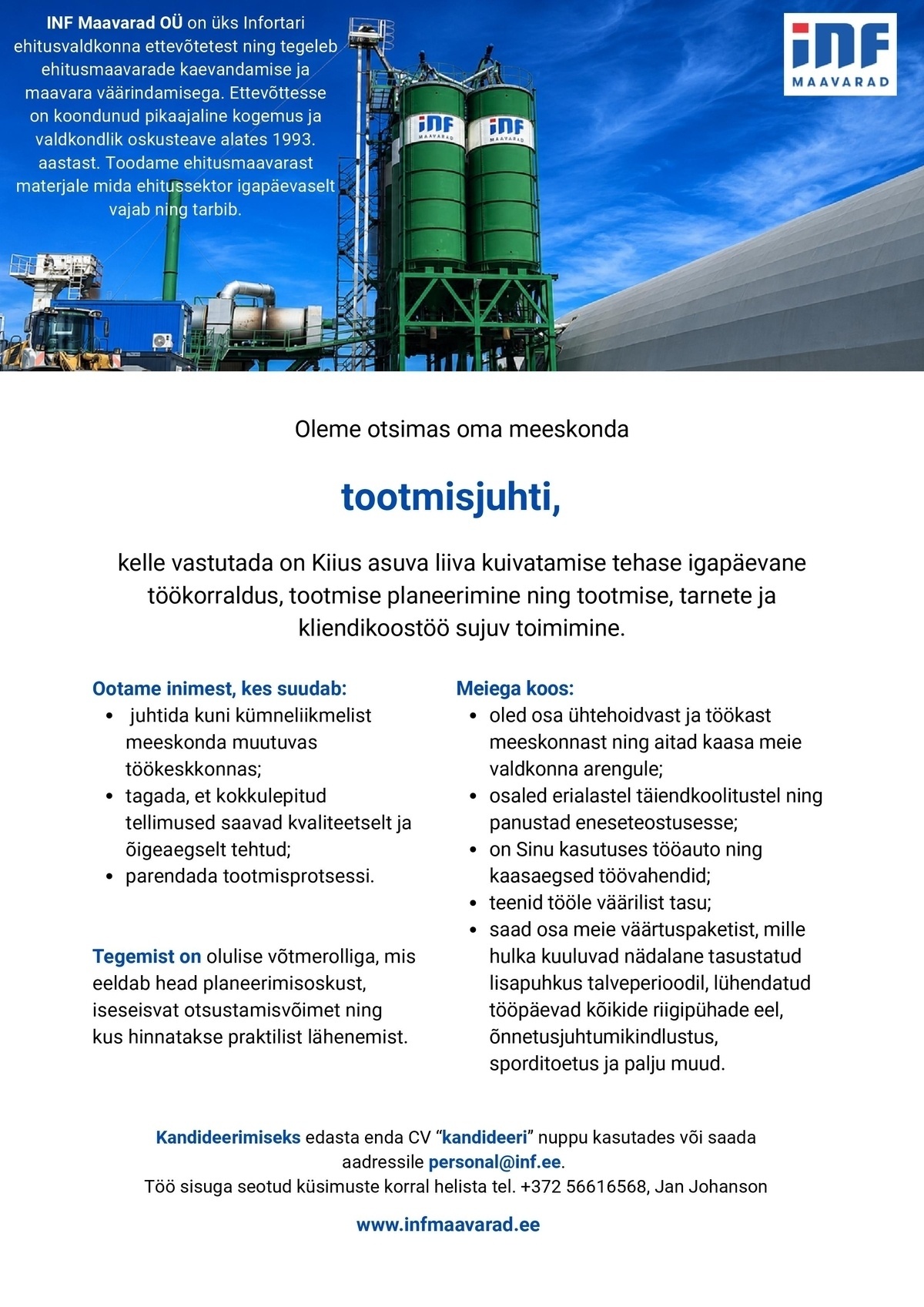 OÜ INF Engineering Tootmisjuht