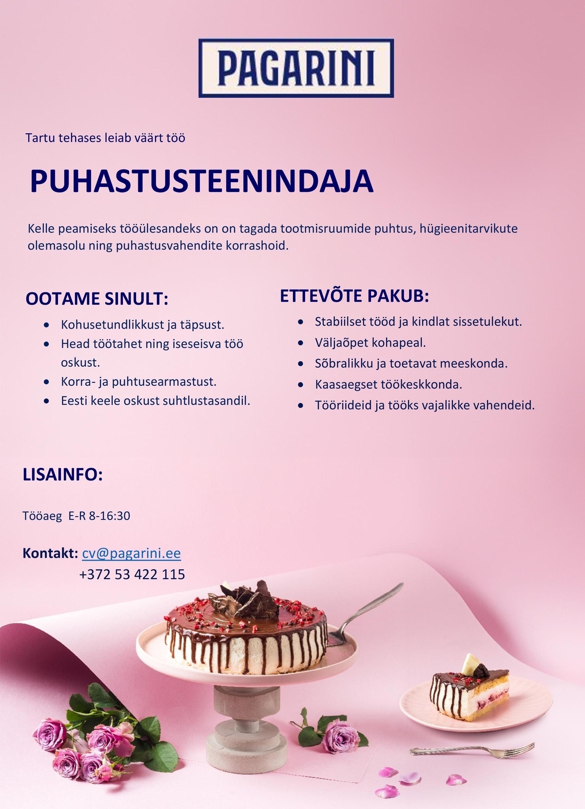 Pagarini OÜ Puhastusteenindaja