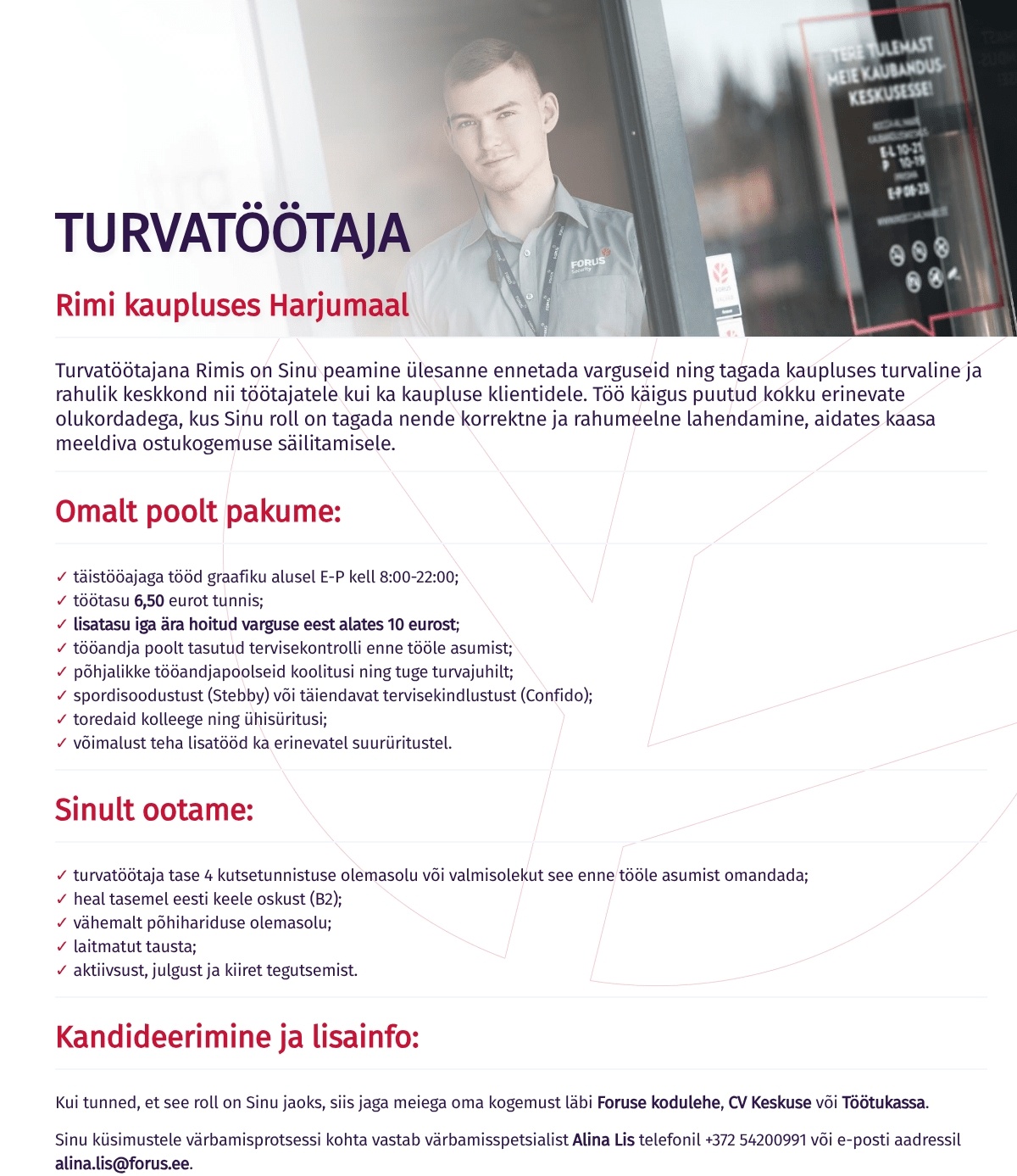 Forus Security AS Turvatöötaja Rimis